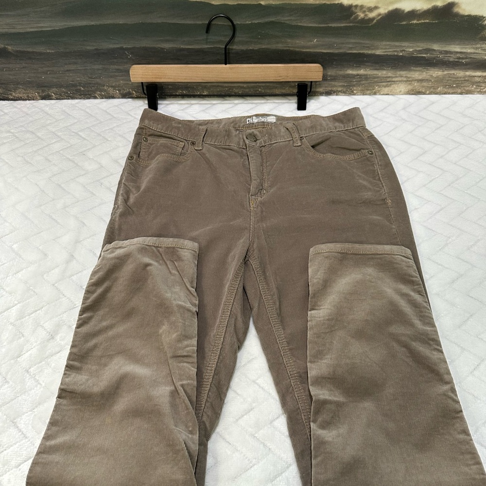Worn Once $98 Free People Stretch Skinny Corduroy Legging Jeggings Pant Taupe 31
